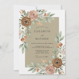 Invitation Mariage Désertique Organique Sable