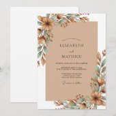 Invitation Mariage Désertique Terre Cuite (Devant / Derrière)