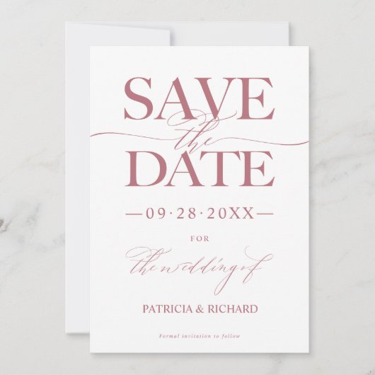 Invitation Mariage Design Moderne Enregistrer La Date Non Pho (Devant)