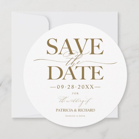 Invitation Mariage Design Moderne Enregistrer La Date Non Pho (Devant)