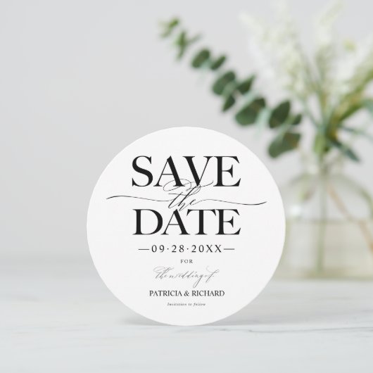 Invitation Mariage Design Moderne Enregistrer La Date Non Pho (Debout devant)