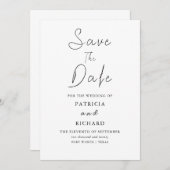 Invitation Mariage Design Moderne Enregistrer La Date Non Pho (Devant / Derrière)