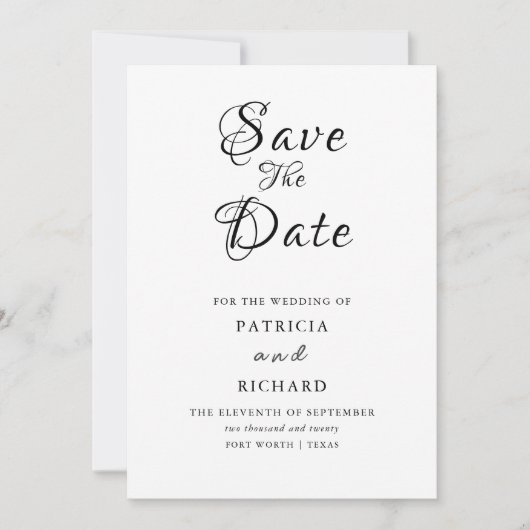 Invitation Mariage Design Moderne Enregistrer La Date Non Pho (Devant)