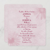 Invitation mariage design rose pâle (Devant / Derrière)