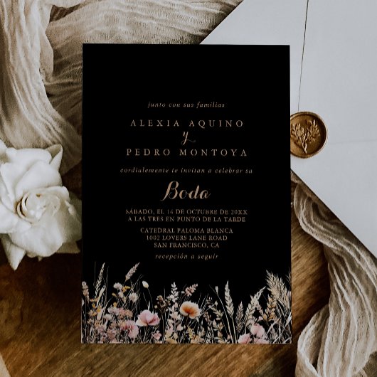 Invitation Mariage d'Espagne de la prairie sauvage