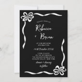 Invitation Mariage d'esquisse de ruban noir à main dessinée (Devant)