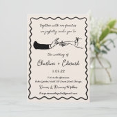 Invitation Mariage Dessin à la Main Funky Écriture (Debout devant)