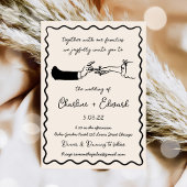 Invitation Mariage Dessin à la Main Funky Écriture