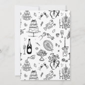 Invitation Mariage dessiné à la main dans un style fantaisist (Dos)