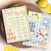 Invitation Mariage Dessiné à la Main Italian Lemon Blue C'est
