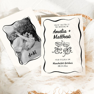 Invitation Mariage Dessiné Moderne et Fantaisiste