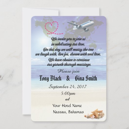 Invitation Mariage Destination Caraïbes (Devant)