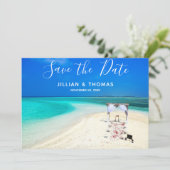 Invitation Mariage Destination Enregistrer La Plage Date (Debout devant)