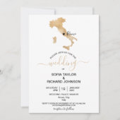 Invitation Mariage Destination Italie Gold Movable Heart (Devant)