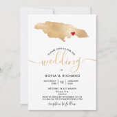 Invitation Mariage Destination Jamaïque Coeur mobile (Devant)