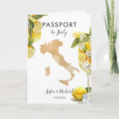 Invitation Mariage Destination Lemon Citrus Passeport Italie (Devant)