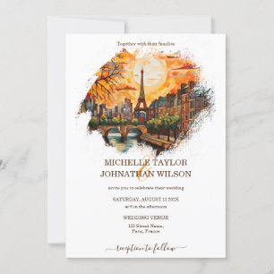 Invitation Mariage Destination moderne Paris Tour Eiffel