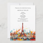 Invitation Mariage Destination moderne Paris Tour Eiffel (Devant)