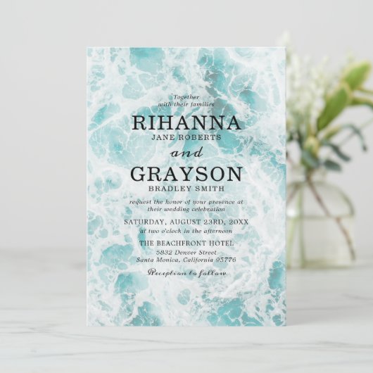 Invitation Mariage Destination Océan Tropical (Debout devant)