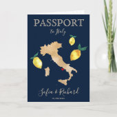 Invitation Mariage Destination Passeport Gold Capri Italie (Devant)