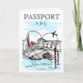 Invitation Mariage Destination Passeport Italie Venise (Devant)