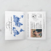 Invitation Mariage Destination Passport Blue World Map Invita (Intérieur)