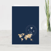 Invitation Mariage Destination Passport Gold Plan du monde (Dos)