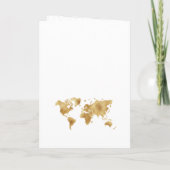 Invitation Mariage Destination Passport Gold World Map Invita (Dos)