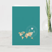 Invitation Mariage Destination Passport Gold World Map Invita (Dos)