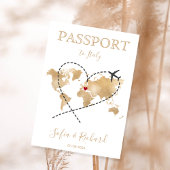 Invitation Mariage Destination Passport Gold World Map Invita
