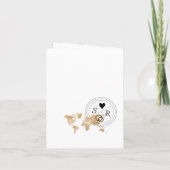 Invitation Mariage Destination Passport Gold World Map Invita (Dos)