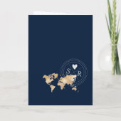 Invitation Mariage Destination Passport Gold World Map Invita (Dos)