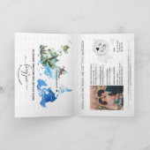 Invitation Mariage Destination Passport Green World Map Palm (Intérieur)