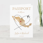 Invitation Mariage Destination Passport Mexique World MaP (Devant)