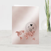 Invitation Mariage Destination Passport Rose Gold World Map (Dos)