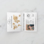 Invitation Mariage Destination Passport Sage World Map LOVE (Intérieur)