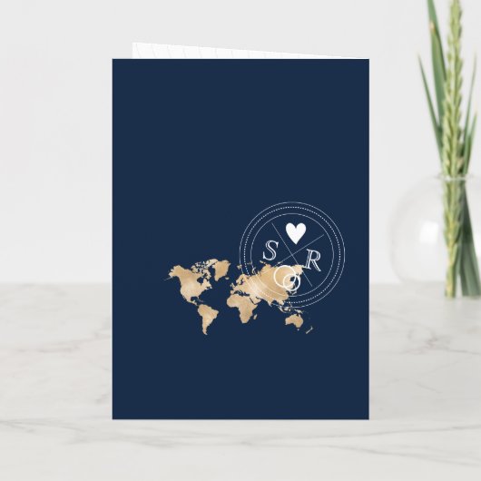 Invitation Mariage Destination Passport World Map Code QR (Dos)