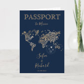 Invitation Mariage Destination Passport World Map Code QR (Devant)
