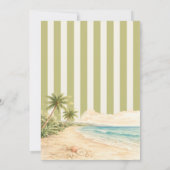 Invitation Mariage Destination Plage Moderne Rayure Vert Saug (Dos)
