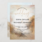 Invitation Mariage Destination Sand Dunes Beach Grass Invitat (Devant / Derrière)