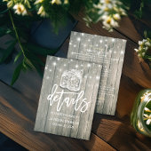 Invitation Mariage Détail Bois rustique Mason Jarres String L