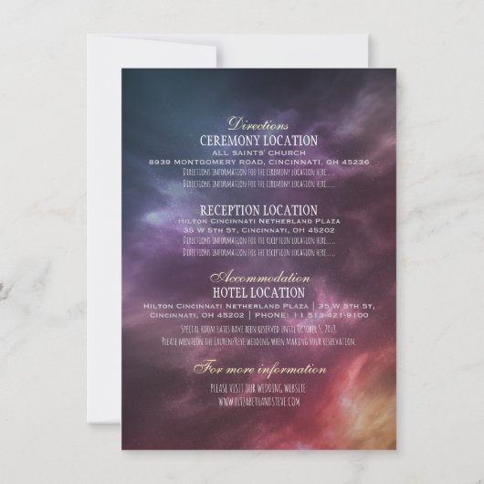 Invitation Mariage Détail du boîtier Star Nebula Constellatio (Dos)