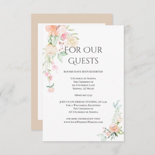 Invitation Mariage | Détails Fleurs de printemps d'aquarelle (Devant / Derrière)