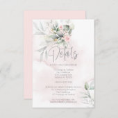 Invitation Mariage | Détails Fleurs rustiques et Eucalyptus (Devant / Derrière)