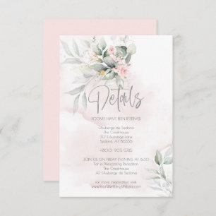 Invitation Mariage   Détails Fleurs rustiques et Eucalyptus