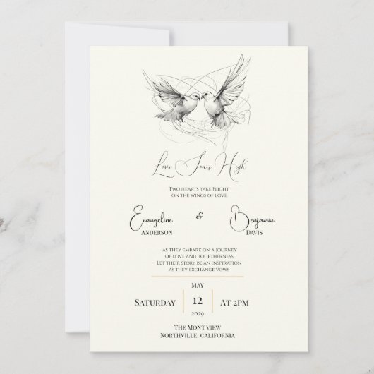 Invitation Mariage d'étalonnage minimal de l'amour (Devant)