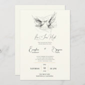 Invitation Mariage d'étalonnage minimal de l'amour (Devant / Derrière)
