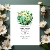 Invitation Mariage d'été à la menthe verte et à l'oie
