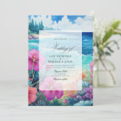 Invitation Mariage d'été à la plage (Debout devant)