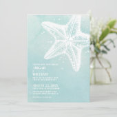 Invitation Mariage d'été à la plage à l'aquarelle (Debout devant)